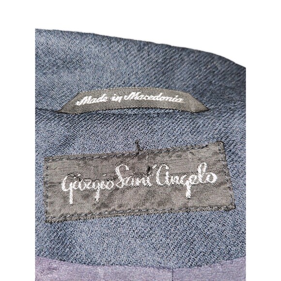 Vintage Giorgio Sant Angelo Size 6 Dark Academ 100% Wool Blazer Jacket Navy Blue - Picture 6 of 7